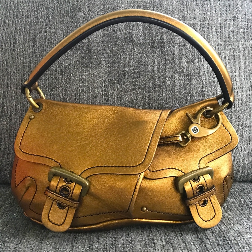 Loyd Maish gold leather handbag purse